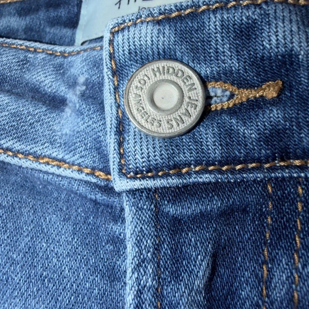 Hidden Jeans High Waist Distressed Straight Leg Frayed Hem HD1435ST-DK Size 27